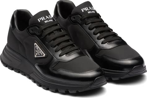 prada re-nylon and brushed leather sneakers|Re.